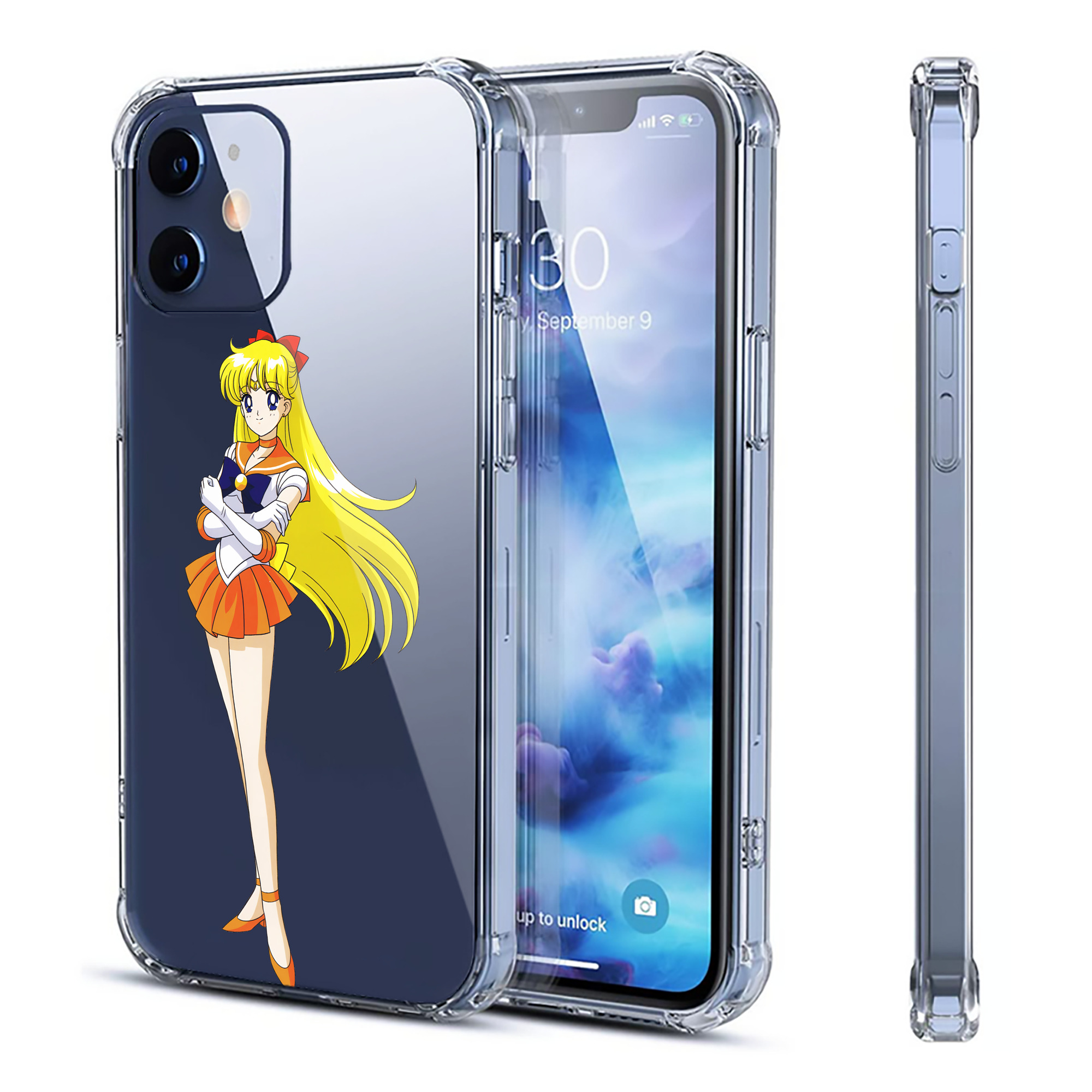 （画像用） 美少女戦士セーラームーン 愛野 美奈子 あいの みなこ Sailor Moon Aino Minako 【iPhone 12シリーズ対応】透明スマホケース（クリアソフトケース）
